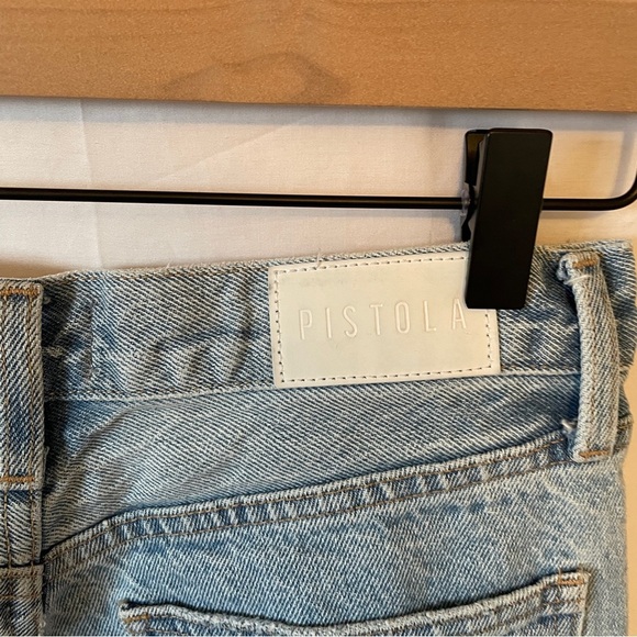 Pistola High Rise Distressed Straight Leg ankle cut Button Fly Jeans Size 28 - Picture 5 of 6